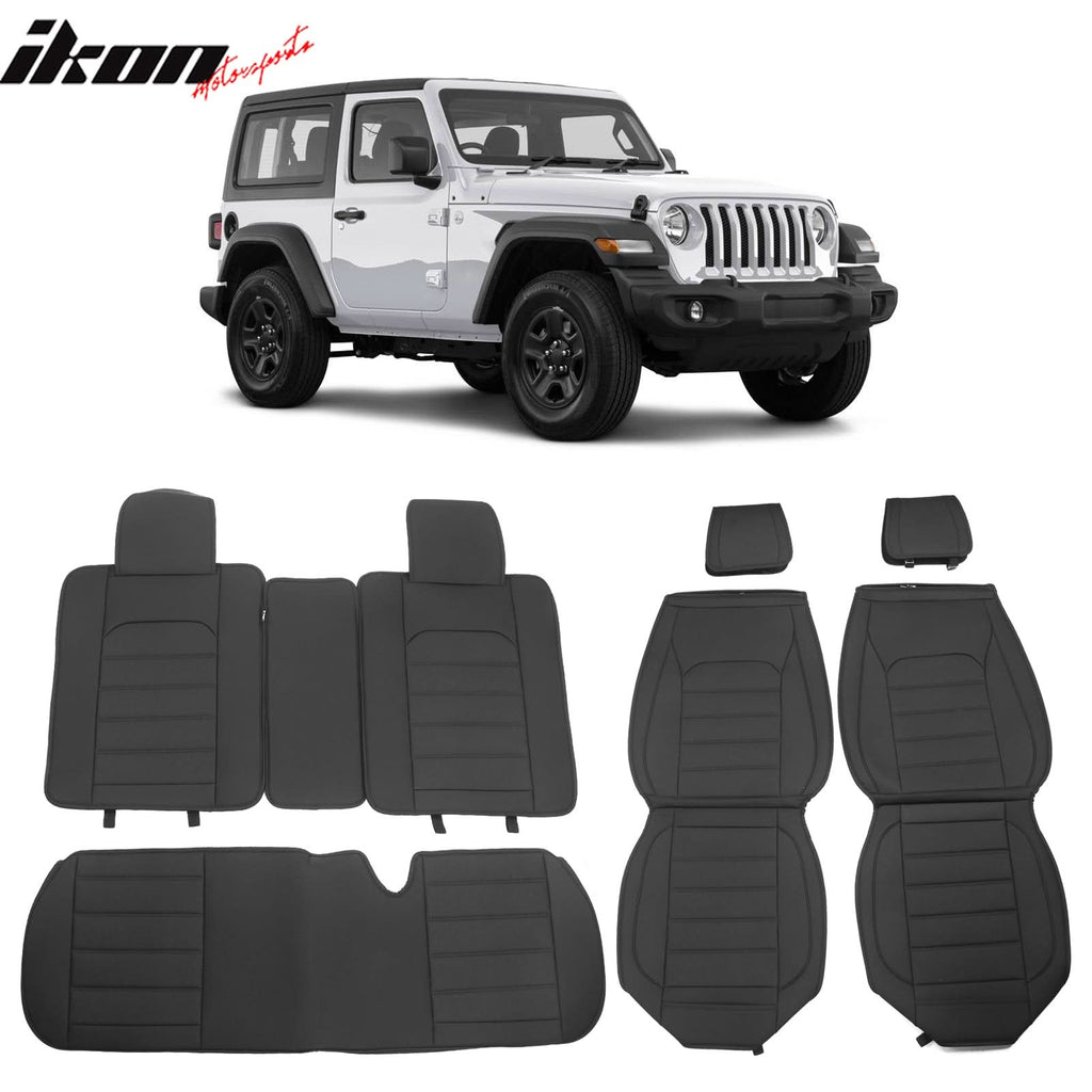 2007-2025 Jeep Wrangler JK JL Leather Car Seat Cover w/ Pocket