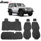 2007-2025 Jeep Wrangler JK JL Leather Car Seat Cover w/ Pocket