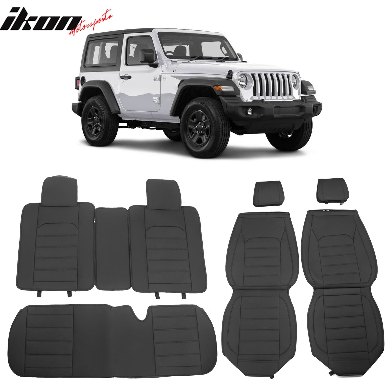 2007-2025 Jeep Wrangler JK JL Leather Car Seat Cover w/ Pocket