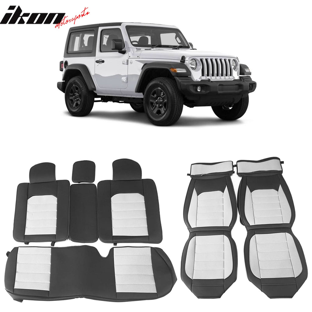 2007-2025 Jeep Wrangler JK JL Leather Car Seat Cover w/ Pocket
