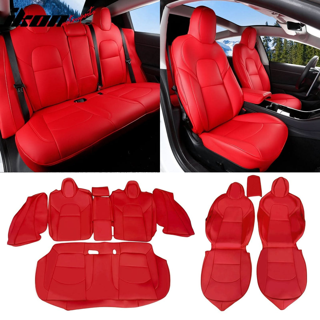 2017-2023 Tesla Model 3 Front Rear 5-Seat Seat Covers Leather