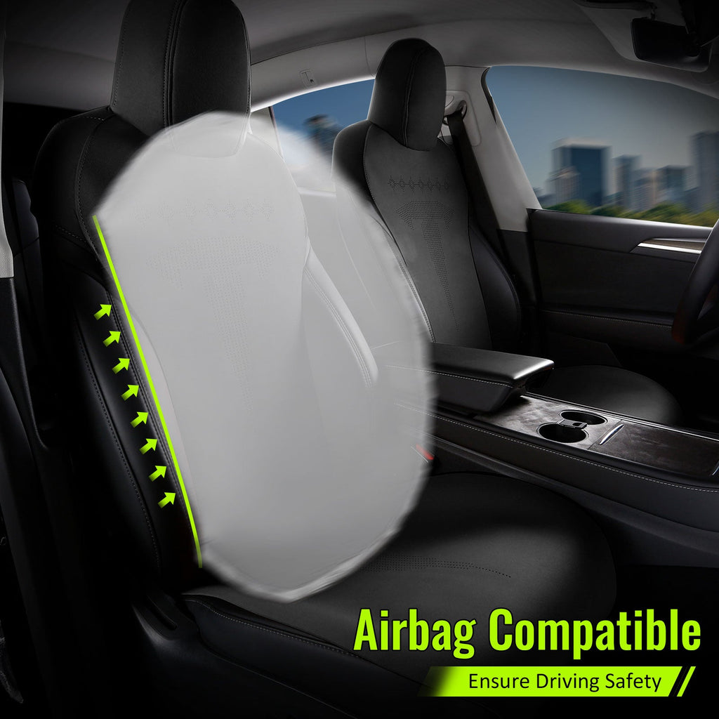 2017-2023 Tesla Model 3 Seat Covers Cushions V2 Suede Leather