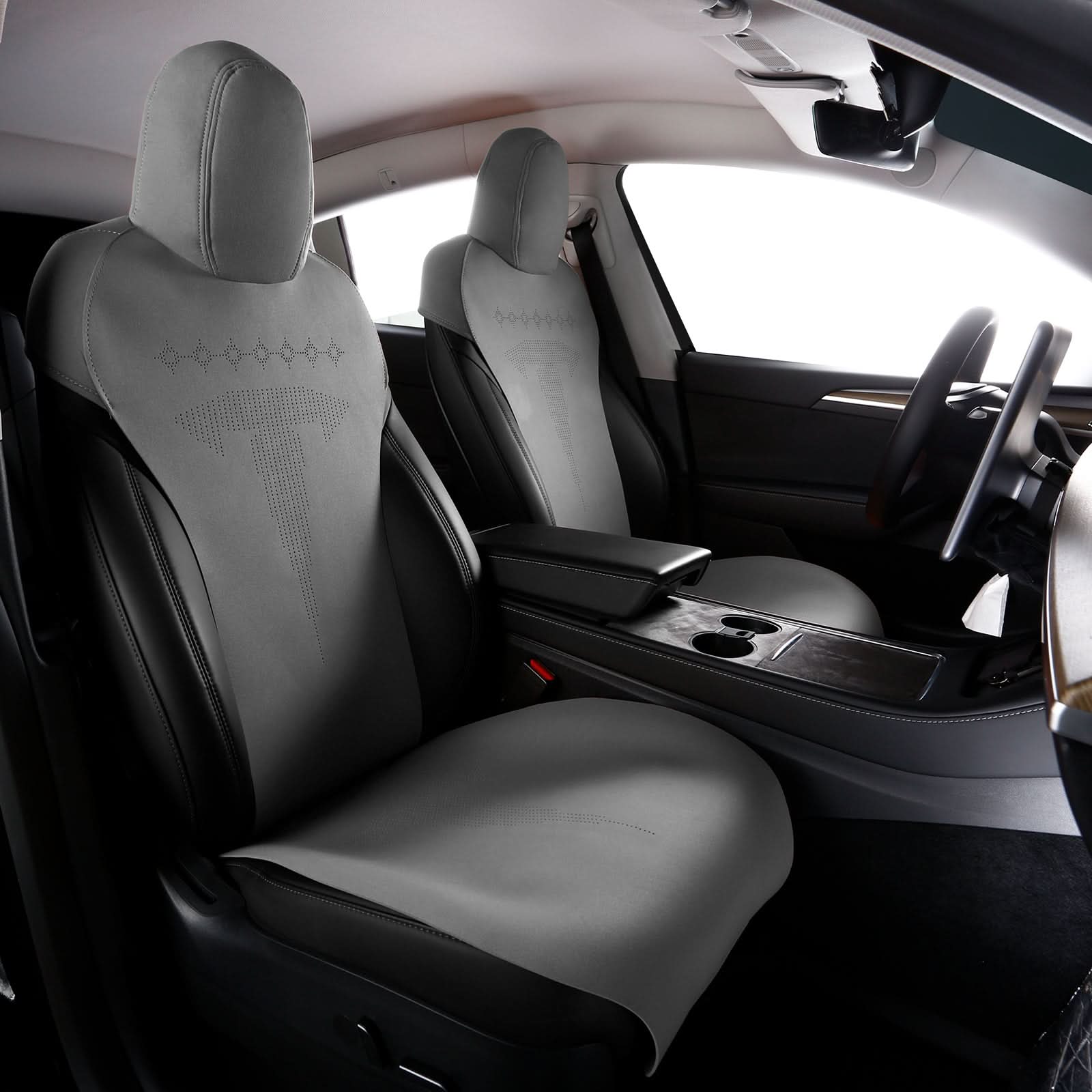 2017-2023 Tesla Model 3 Seat Covers Cushions V2 Suede Leather