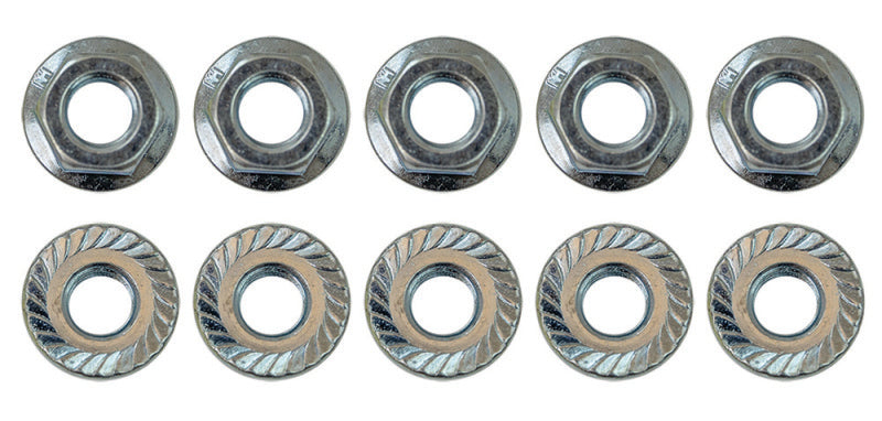 Moroso 5/16in-24 Serrated Zinc Flange Nut  - 10 Pack