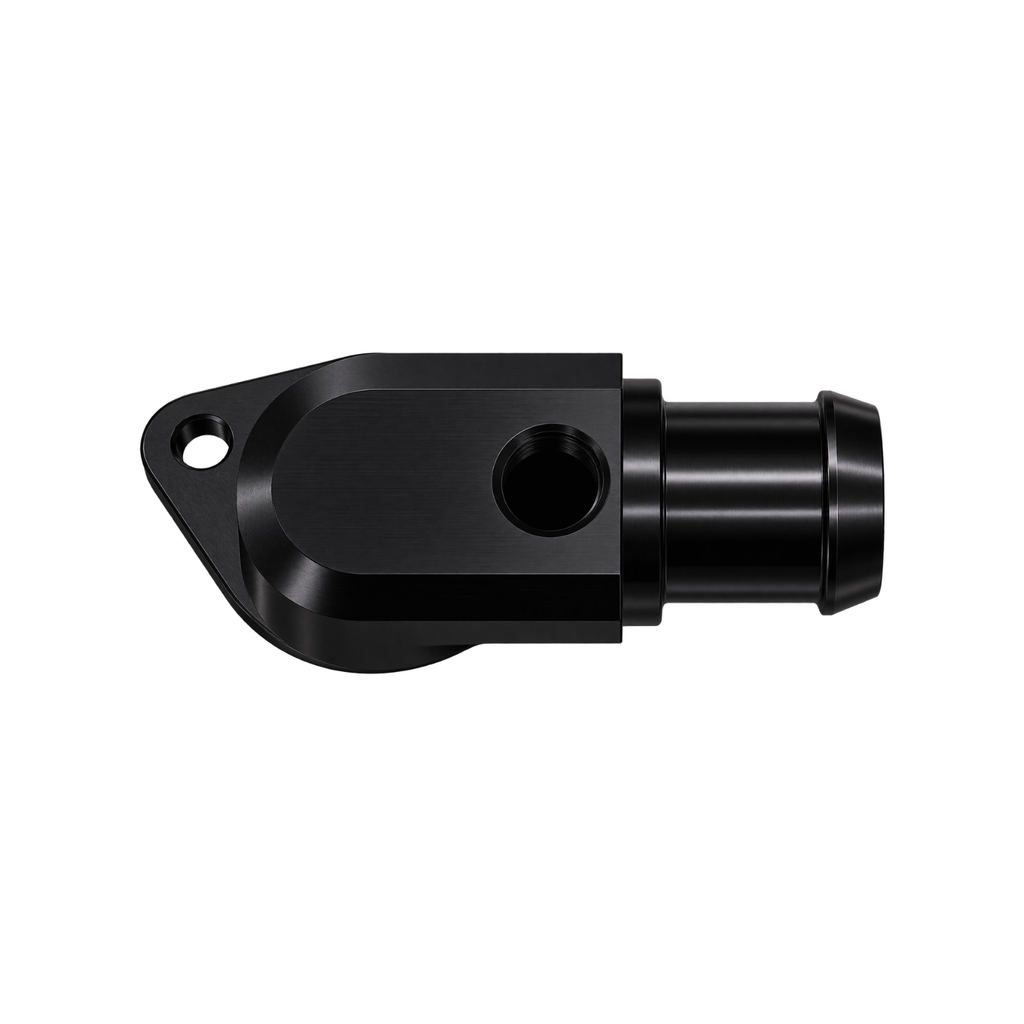 18-19 Jeep Trackhawk Billet Thermostat Housing- Black Powdercoat - Granatelli Motor Sports