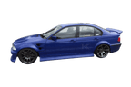 BMW 3-Series E46 Sedan Full Over Fender Kit with Vented Front Fenders - ABS OR Fiberglass