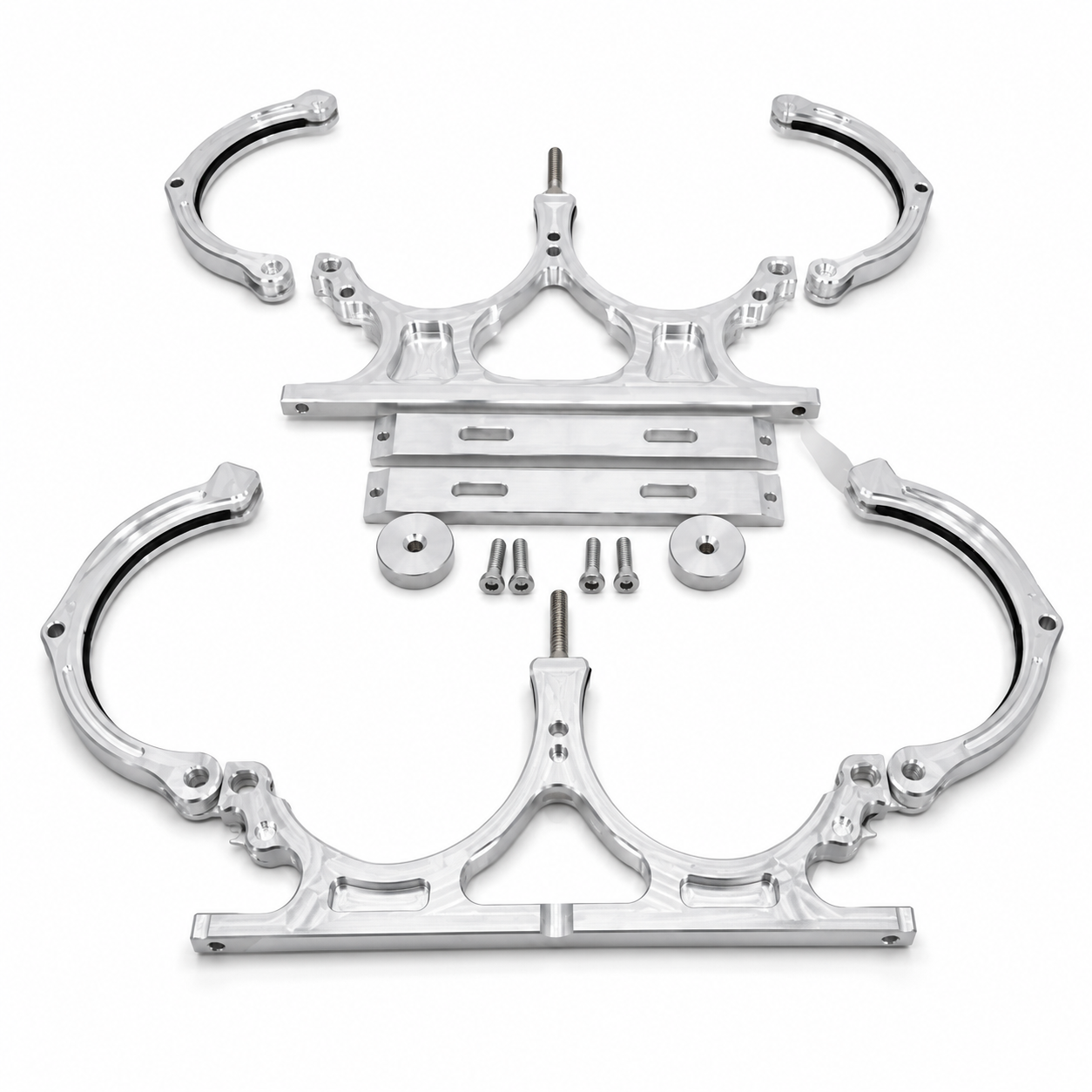 Motor Sports Dual Billet Aluminum Nitrous Bottle Bracket. Fits Dual 10/15 lb. & 12 lb. Composite Bottles - Granatelli Motor Sports
