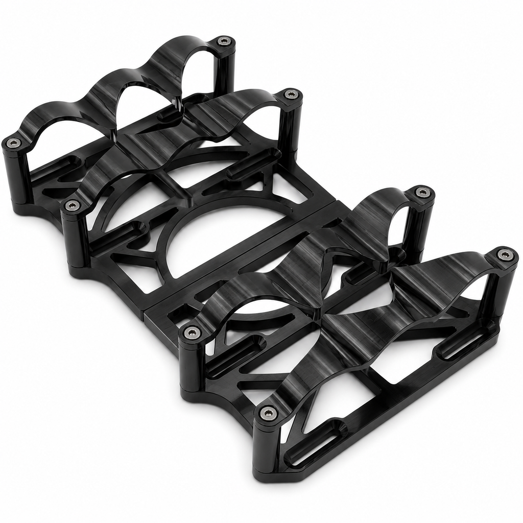 Motor Sports (2) 6 Volt OPTIMA Battery Tray SET Black - 452201B - Granatelli Motor Sports