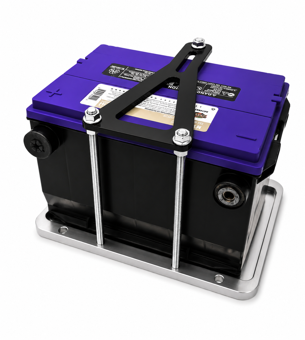 Billet 12 V Battery Tray • Sleek, Secure, Race‑Ready - 452213 - Granatelli Motor Sports