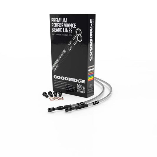 Goodridge 1990 Suzuki DR800SL Clear Front SS Brake Lines w/Black Fittings