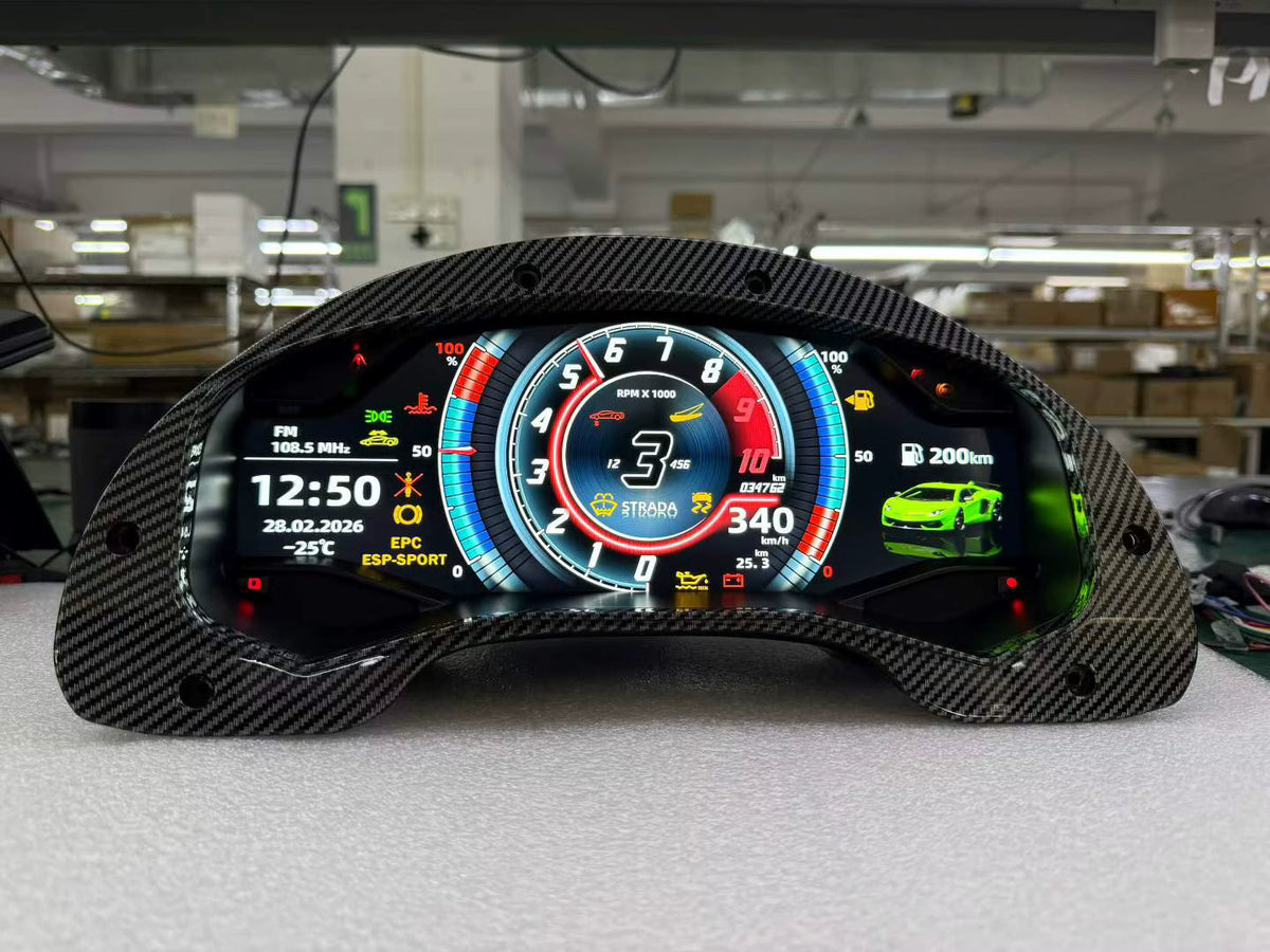 Carbon Fiber LCD Digital Cluster Lamborghini Gallardo 2006-2015