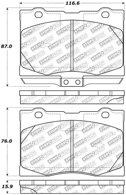 StopTech 05-12 Acura RL Street Select Front Brake Pads
