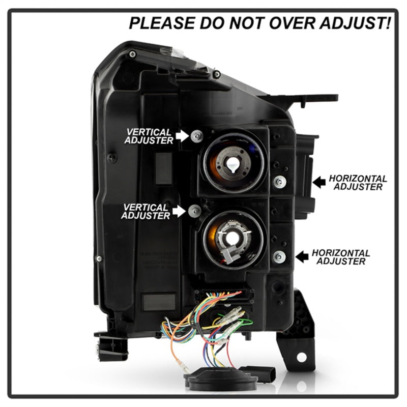 Spyder 15-20 GMC Yukon  Halogen Model Only Projector Headlights - Black (PRO-YD-GY15HALSI-SBSEQ-BK)