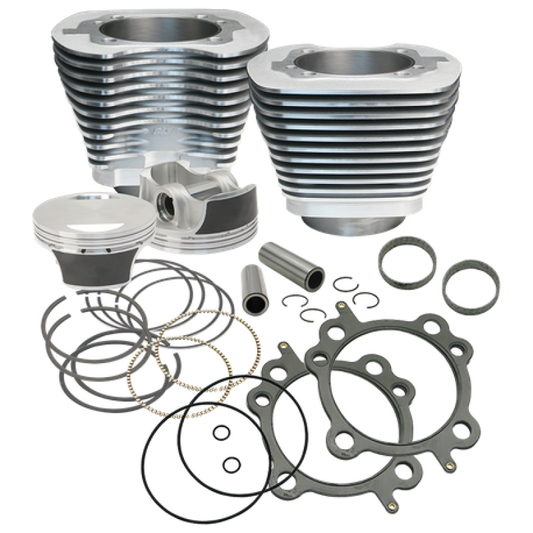 S&S Cycle 07-17 BT 106in Big Bore Cylinder Kit - Silver