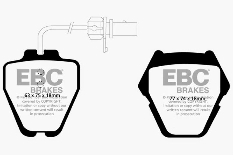 EBC 99-01 Audi A6 Quattro 2.7 Twin Turbo Sedan (8 Pad Set) Ultimax2 Front Brake Pads