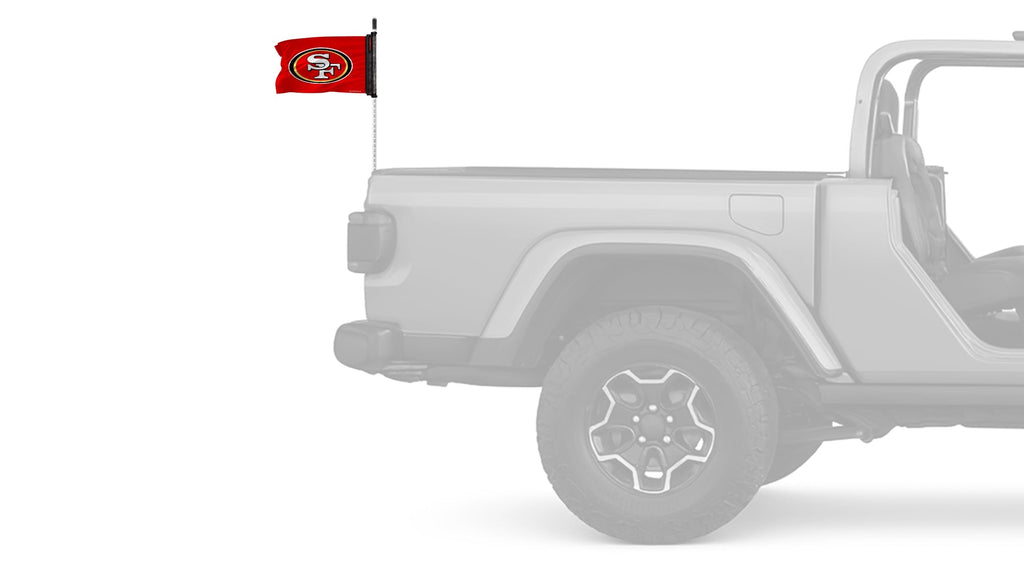 San Francisco 49ers 11"x17" Forever Wave Flag for Jeep Wrangler CJ-7 and CJ-8 1976-1986