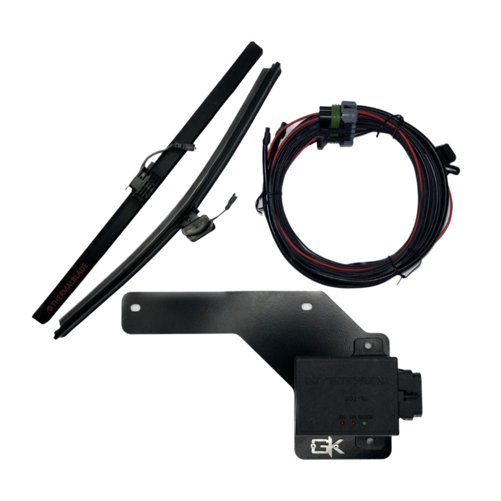 2018-2024 Jeep Wrangler JL and JT Heated Wiper Blades with Installation Brackets. By Gatekeeper Off-Road