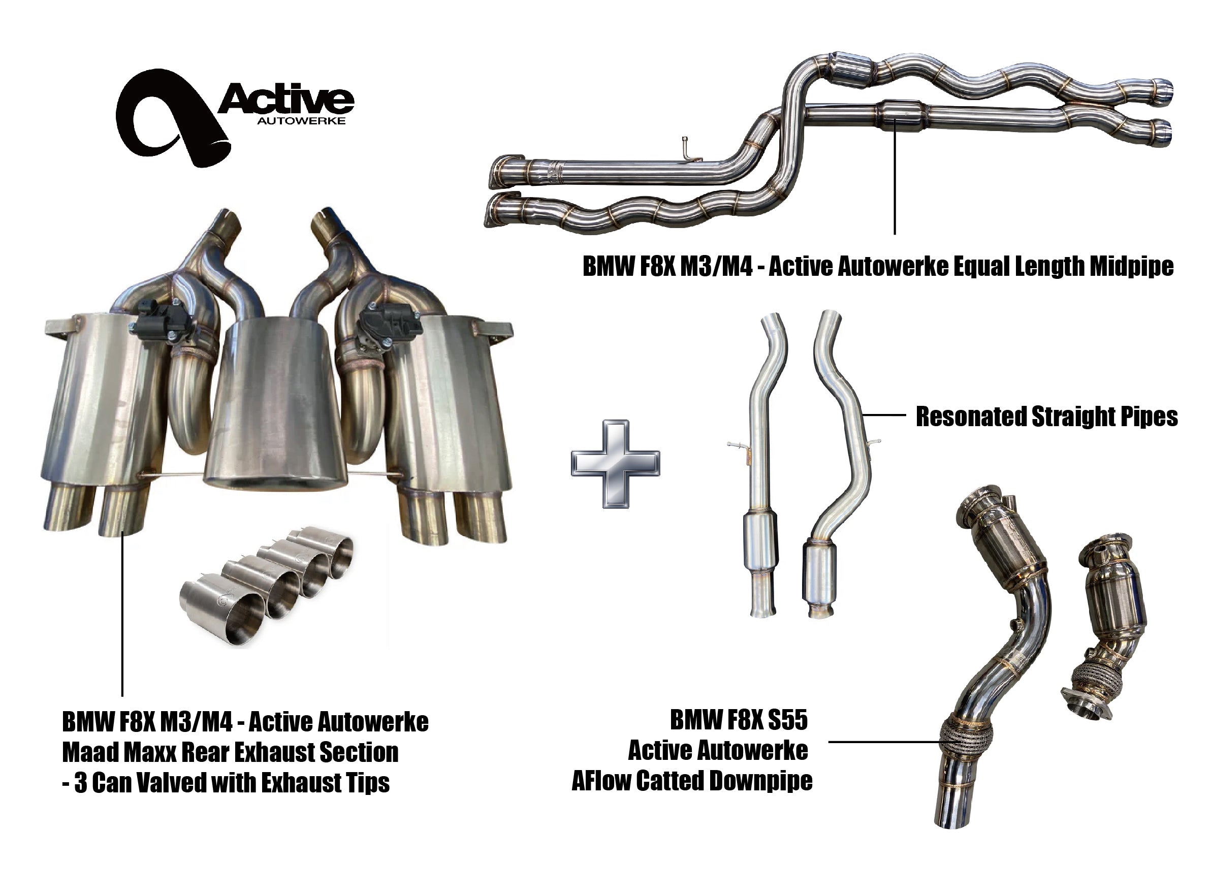 Active Autowerke F80/F82 Exhaust Bundle AFlow Equal Length Resonated