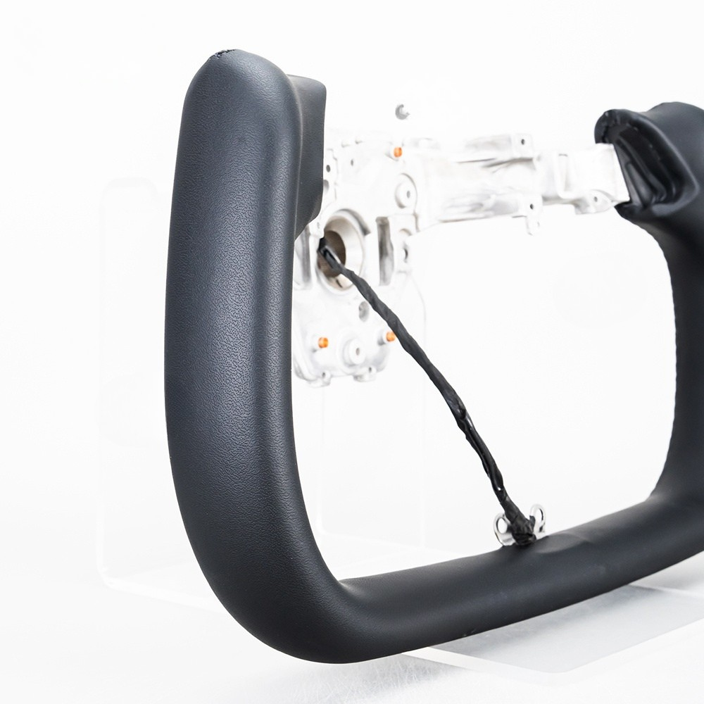Heated Black Leather Yoke Steering Wheel for Tesla Model Y 2025+ Juniper