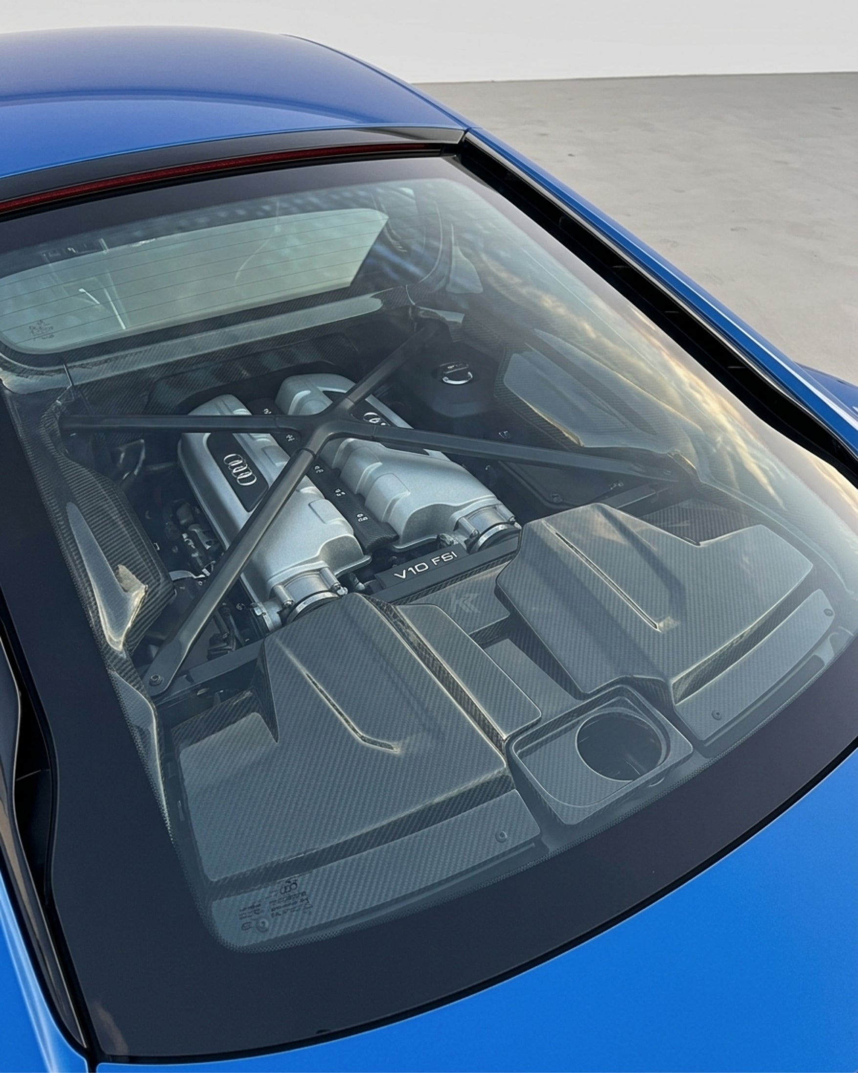 Audi R8 V10 4S Dry Carbon Fiber Engine Bay Cover Kit – 3 Piece Set (2017–2023)