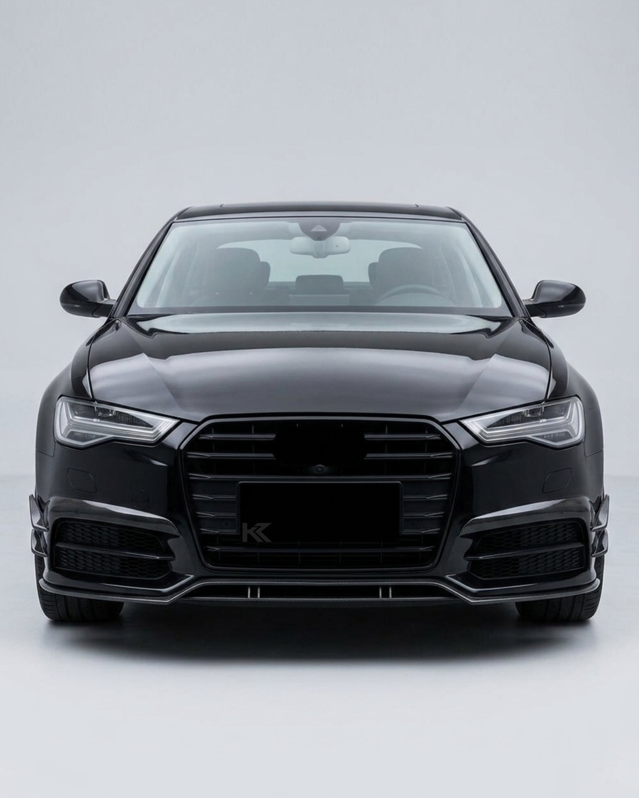 Audi A6 C7 S-Line / S6 Sedan Carbon Fiber A-Style Front Bumper Canard Fins 2015 - 2018
