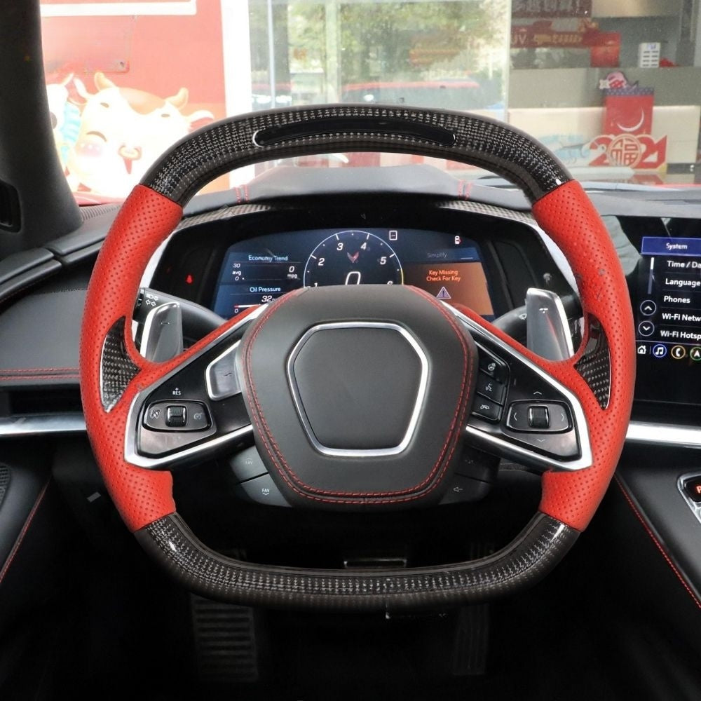 LED Heated Carbon Fiber Steering Wheel for Corvette C8 2020-2025