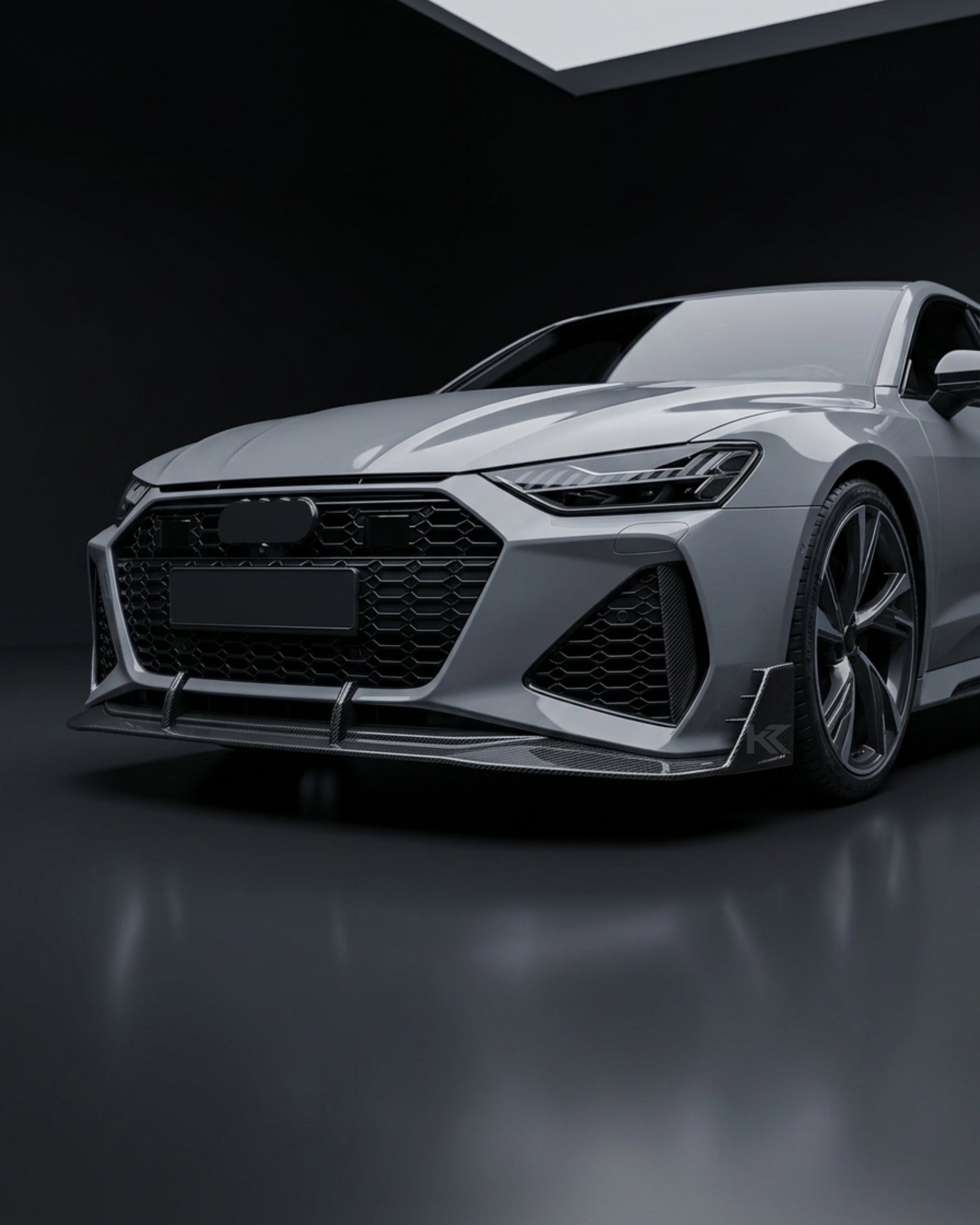 Audi RS7 C8 Sportback 4-Door Pre-Preg Dry Carbon Fiber Front Bumper Diffuser Lip Set 2019 - 2021