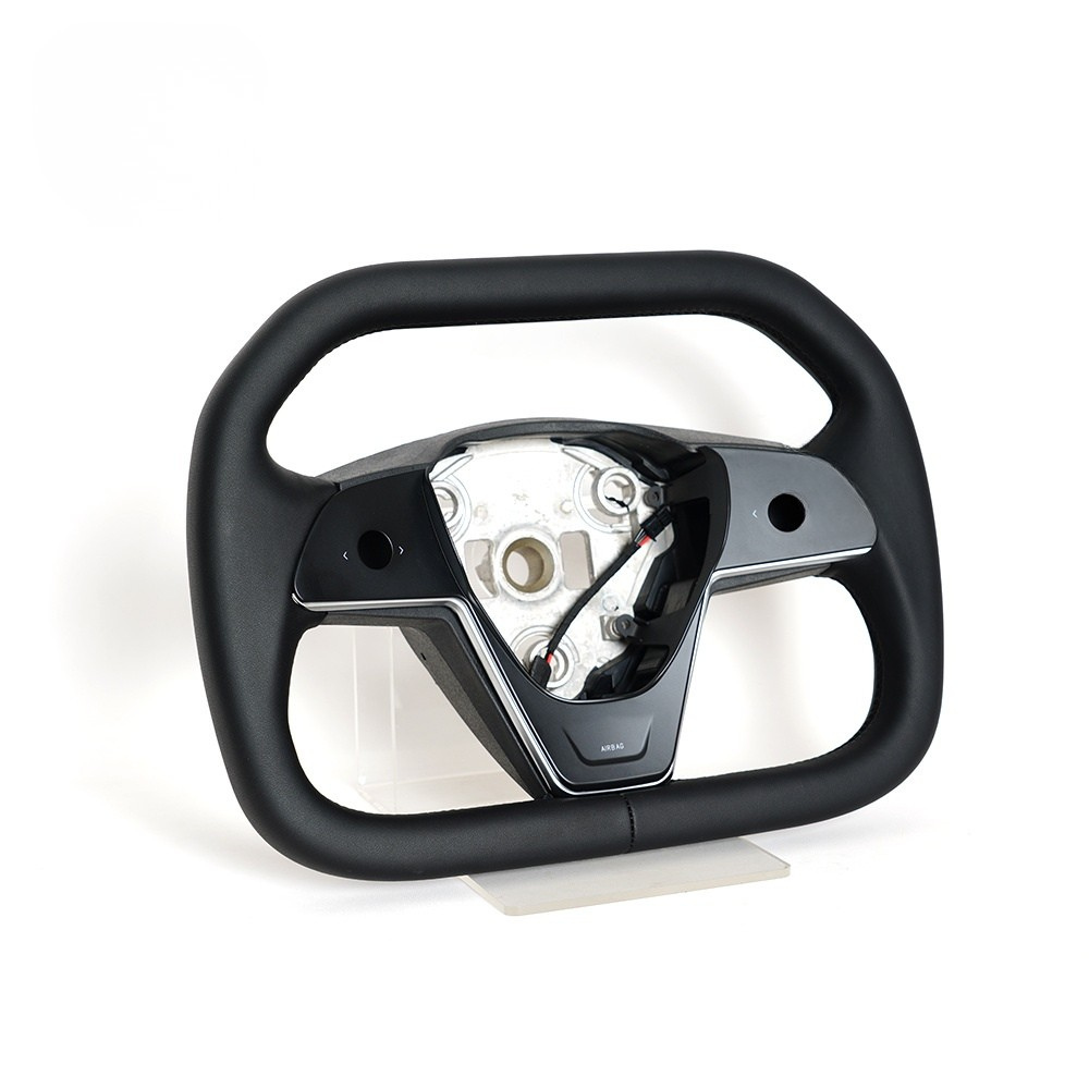 Cybertruck Style Heated Full Leather Steering Wheel for Tesla Model 3 & Model Y