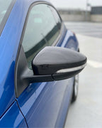 VW Scirocco Carbon Fiber Mirror Covers – Gloss Black Caps (2013–2016)
