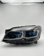 BMW 7 Series F02 G12 Style LED Headlight Assembly with Dual-Color DRL (Yellow / White) 2013 - 2015 (Replaces 63117228423)
