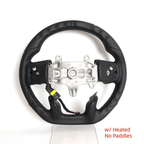 Black Full Leather Heated Steering Wheel with Red Center Stripe for Ram 1500 Rebel 2019-2024