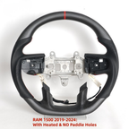 Matte Carbon Fiber Heated Steering Wheel for Ram 1500 & Ram TRX 2019–2024