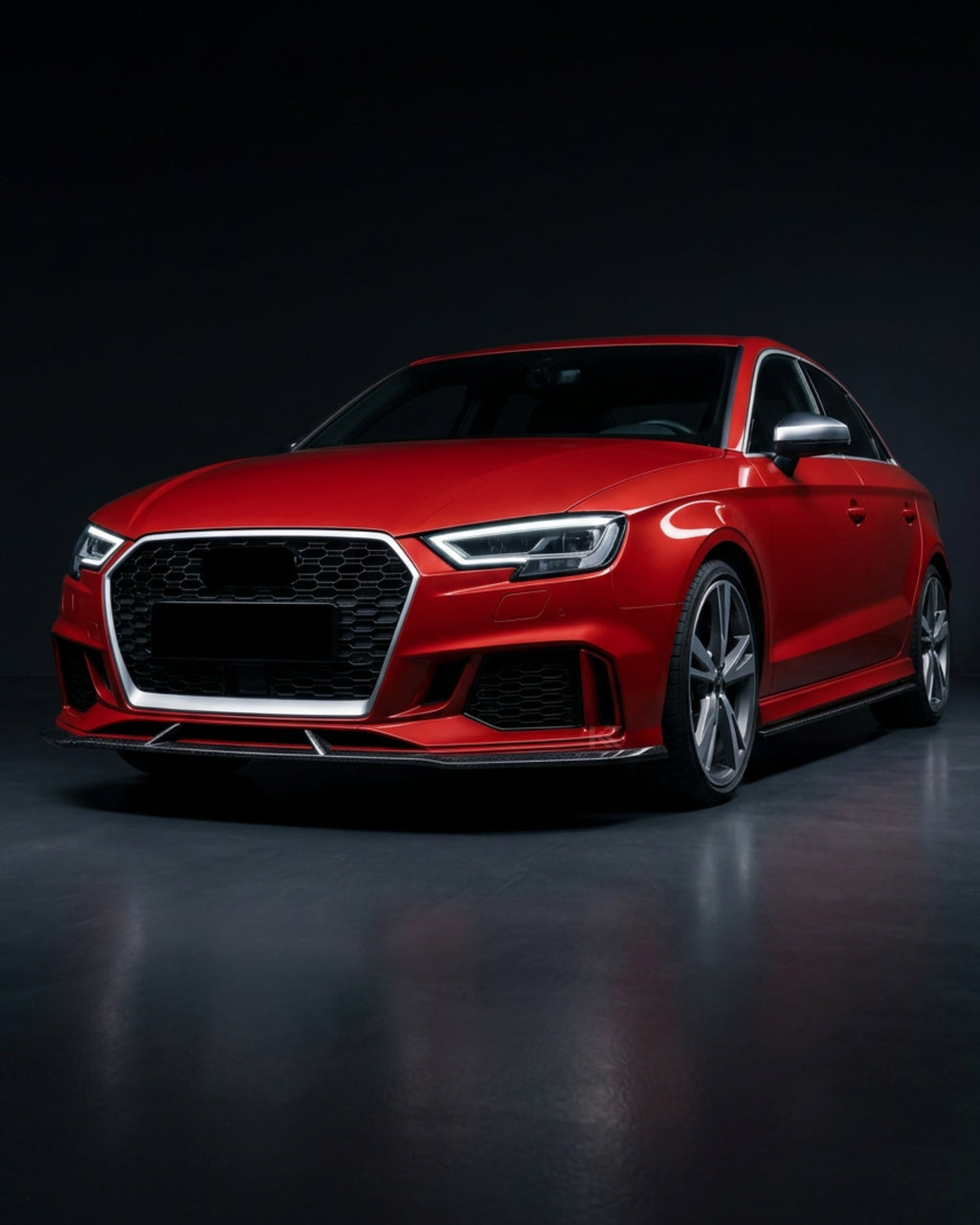 Audi RS3 8V Sedan (2017-2019) Forged Carbon Fiber Front Lip – Facelift RS3 Bumper Splitter