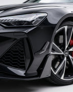 Audi RS7 Sportback 4-Door Dry Carbon Fiber ABT-Style Front Bumper Canards 2020 - 2021