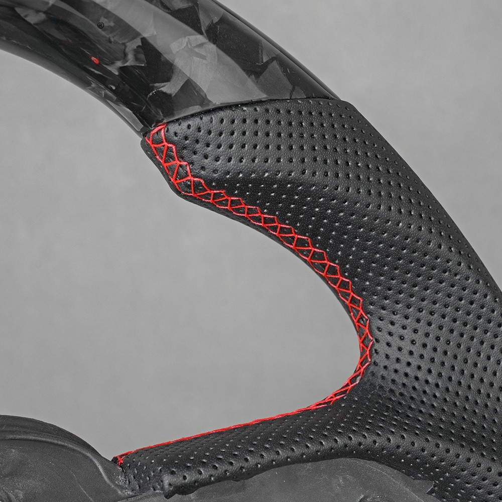 Glossy Forged Carbon Fiber Steering Wheel for Dodge Charger, Challenger & Durango 2015-2025