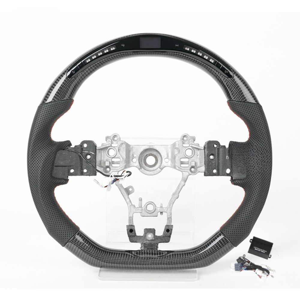 LED Real Carbon Fiber Steering Wheel for Subaru WRX STI S209 2015-2021