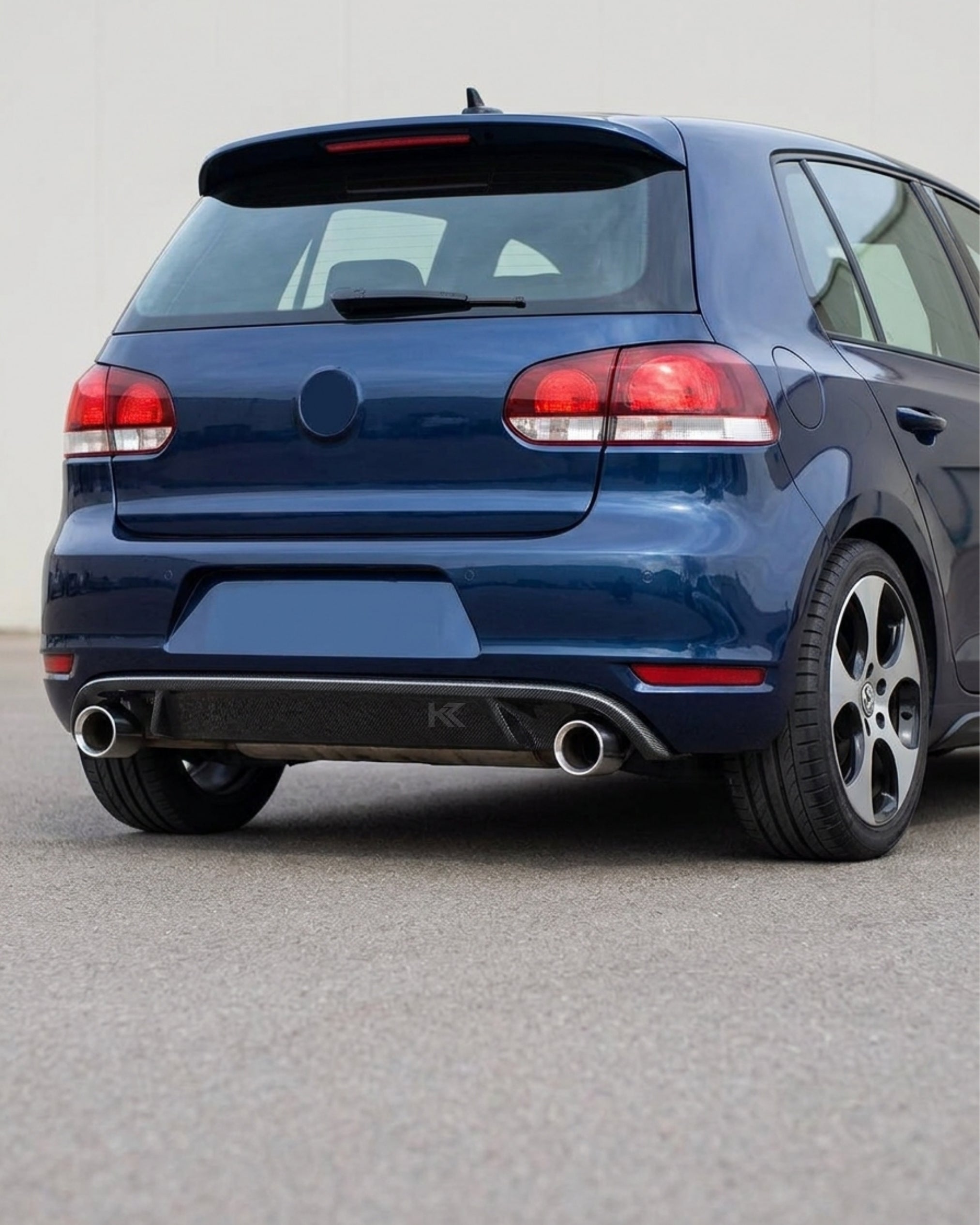 VW Golf MK6 GTI Carbon Fiber Rear Diffuser – Gloss Black (2010–2013)