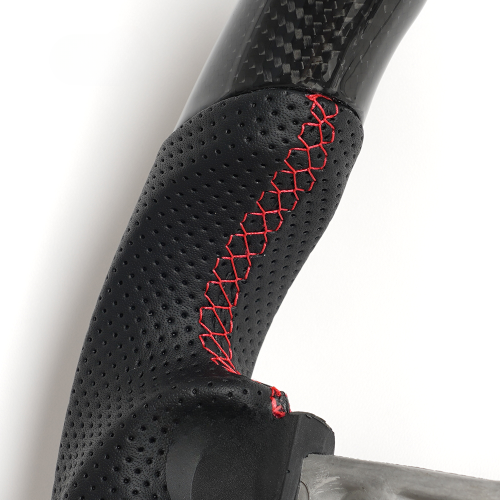Real Carbon Fiber Steering Wheel for BMW F-Series 1, 2, 3, 4, X1, X3, X6 & M2 – Tri-Color or Red Stripe