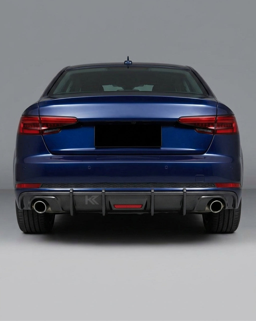 Audi A4 B9 Sedan Carbon Fiber Gloss Black Rear Bumper Diffuser 2018 - 2019
