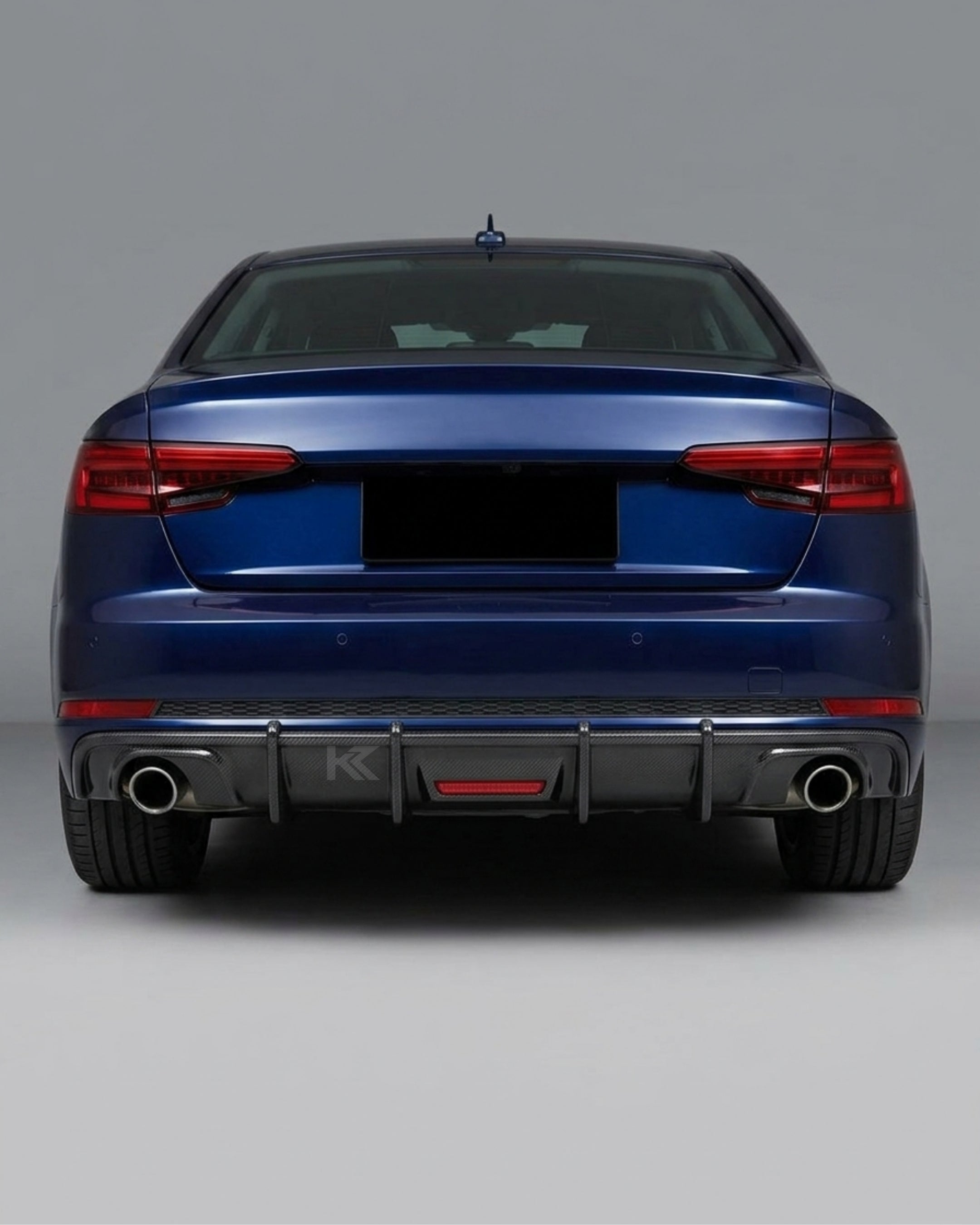 Audi A4 B9 Sedan Carbon Fiber Gloss Black Rear Bumper Diffuser 2018 - 2019