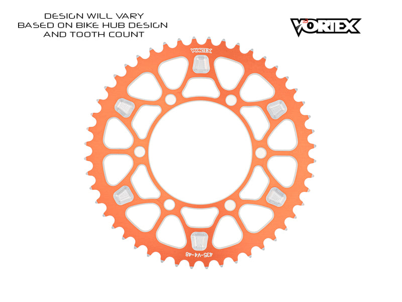 Vortex Racing V4 43 Tooth 530 Rear Sprocket - Orange