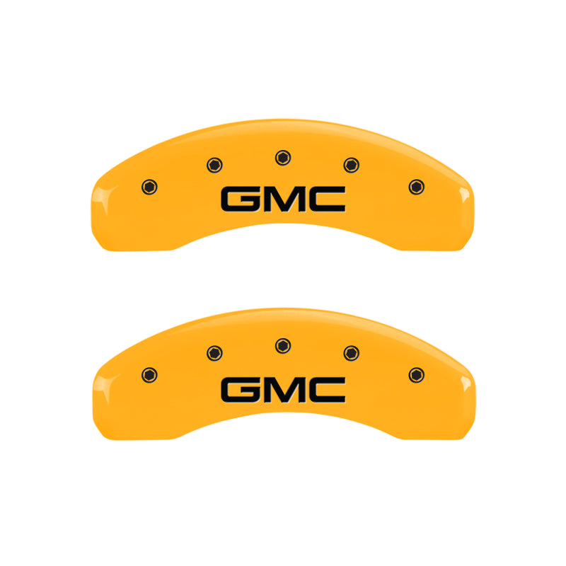 MGP 4 Caliper Covers Engraved Front & Rear GMC Yellow Finish Black Char 2007 GMC Savana 1500