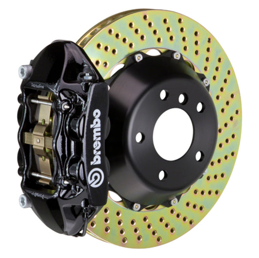 Brembo 03-08 SL55 AMG (Excl-Black Series) Rr GT BBK 4Pist Cast 380x28 2pc Rotor Drilled-Black