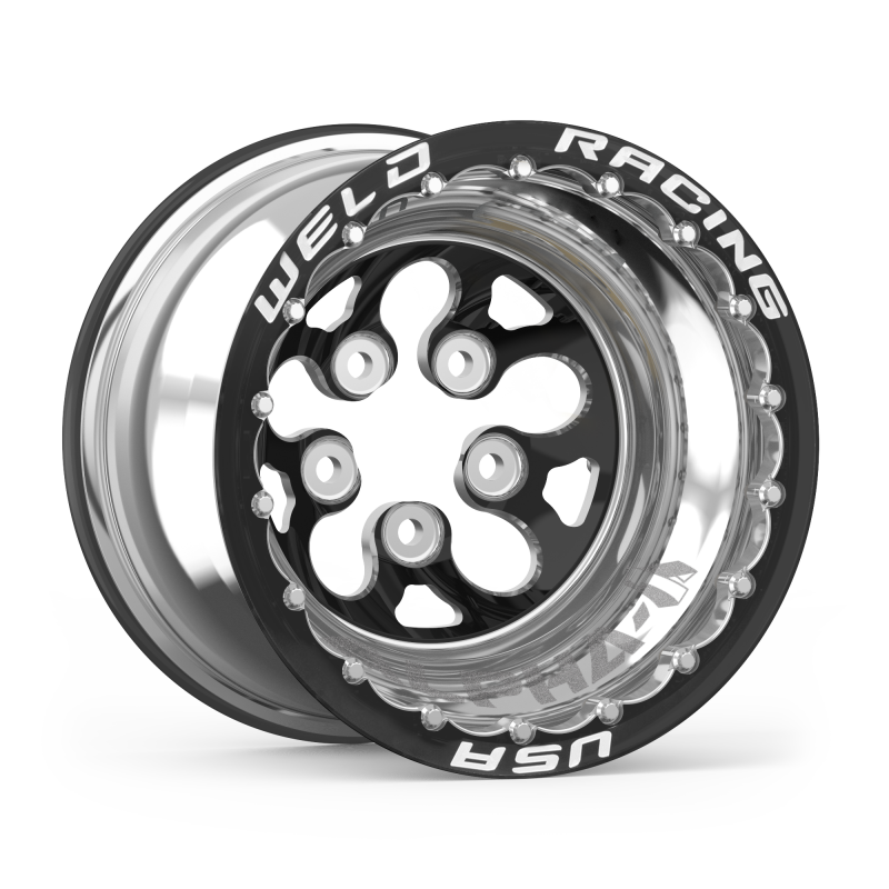 Weld Alpha-1 15x16 / 5x4.75 BP / 5in. BS Black Wheel - Black Double Beadlock