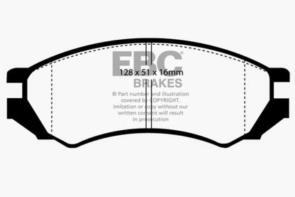 EBC 91-93 Nissan NX 2.0 (ABS) Ultimax2 Front Brake Pads