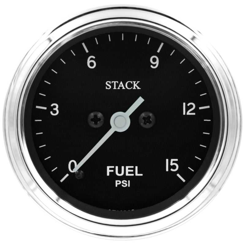 Autometer Stack 52mm 0-15 PSI 1/8in NPTF Male Pro Stepper Motor Fuel Pressure Gauge - Classic