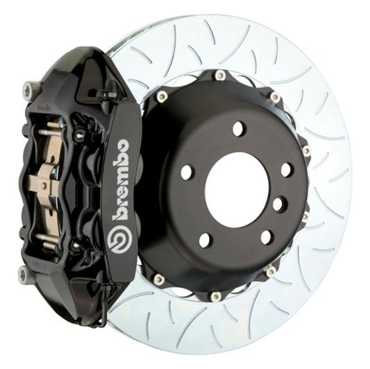 Brembo 03-08 SL55 AMG (Excl-Black Series) Rr GT BBK 4Pist Cast 380x28 2pc Rtr Slot Type3-Black