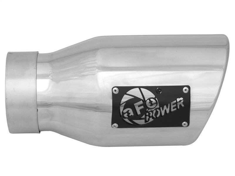 aFe MACH Force-Xp 3in Inlet x 4-1/2in Outlet x 9in Length 304 Stainless Steel Exhaust Tip