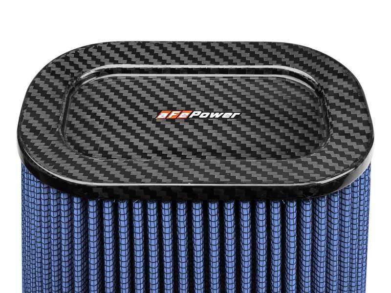 aFe Magnum FLOW Pro 5R Air Filter (5.5x 7.5)in F (9x 7)in B (5.8 x 3.8)in T (Carbon Fiber) x 10in H