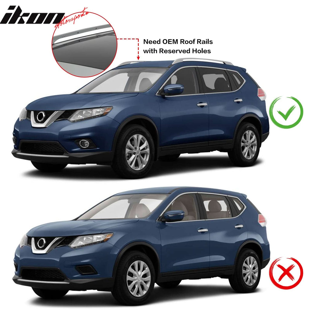 2014-2020 Nissan Rogue OEM Style Silver Roof Rack Cross Bar Aluminum